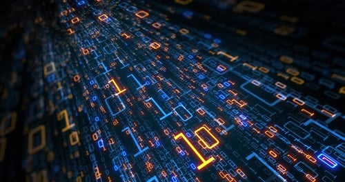 Futuristic Binary Code Data Flow Background