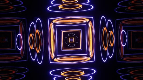 Abstract Neon Geometric Kaleidoscope Loop Background