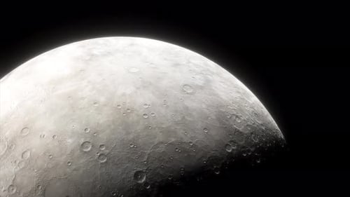 Detailed View of Planet Mercury From Space