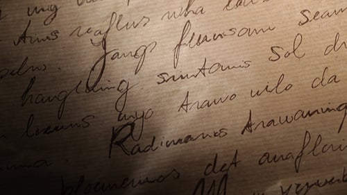 Closeup of Antique Paper with Handwritten Text