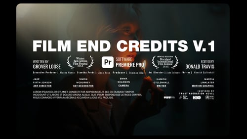Animated Film End Credits V1 For Premiere Pro