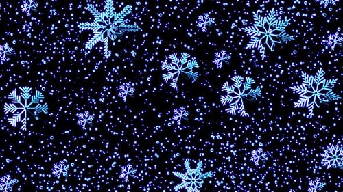 Animated Decorative Blue Snowflakes Falling Loop Background