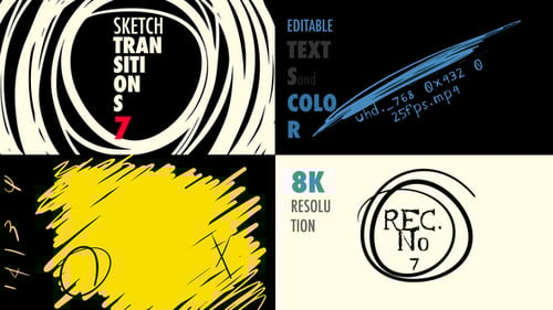 Dynamic Hand-Drawn Sketch Transitions Video Effects Pack