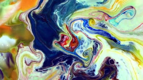 Abstract Swirling Colorful Paints Background