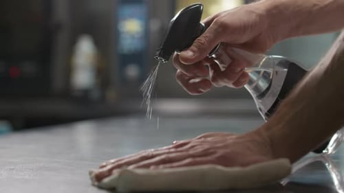 Hand Cleaning Counter in Commercial Kitchen