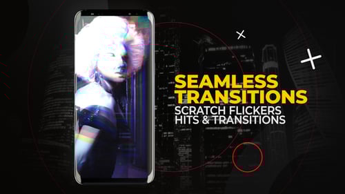 Vertical Scratch Flickers Hits and Transitions