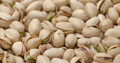 Close Up View of Pistachios in Shells