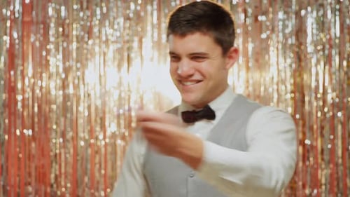 Young Adult Blowing Bubbles at a Party