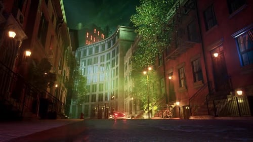 Winter Street Background Animation 4