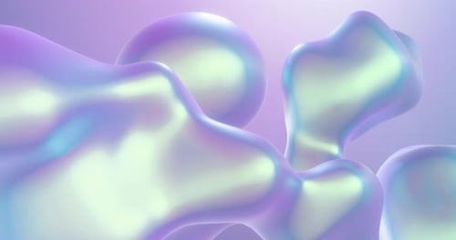 Holographic Iridescent Organic Liquid Flowing Abstract Background Loop