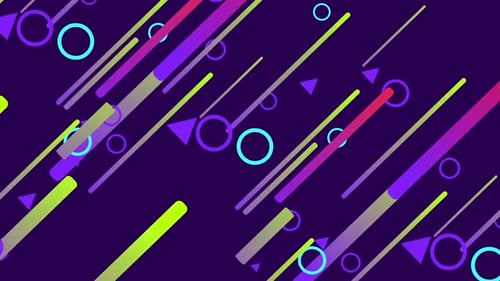 Colorful Dynamic Geometric Loop with Moving Lines and Abstract Shapes