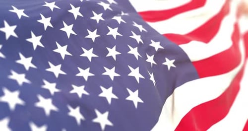 Realistic American Flag Waving Seamless Loop Animation