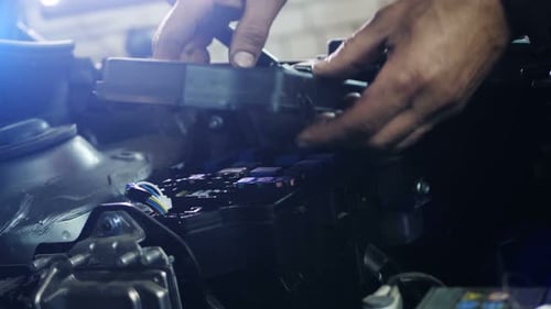 Car Mechanic Replacing Fuses in Auto