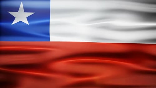 Realistic Waving Flag of Chile Seamless Loop