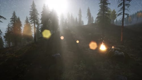 Campfire at Mountain