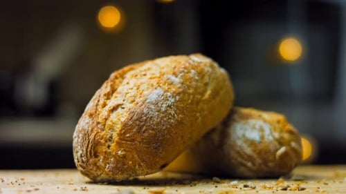 Close up of Two Rustic Bread Loaves