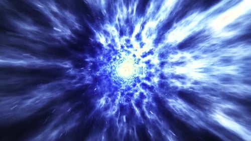 Abstract Blue Energy Tunnel Warp Speed Motion Background