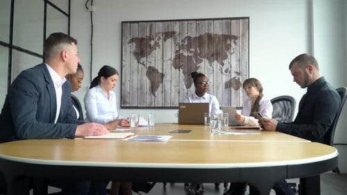 The Creative Multiracial Team is Discussing a New Project