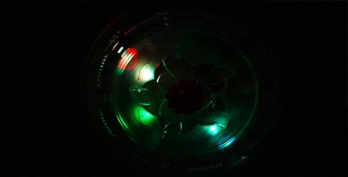 Abstract Colorful Lights in a Round Glass