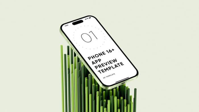 iPhone 16 Pro App Preview Screen Template, Product Promo ft. 3d & app ...