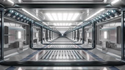 Instalación extraterrestre en una estación espacial de ciencia ficción