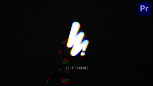 Digital Glitch Logo Animation and Text Reveal