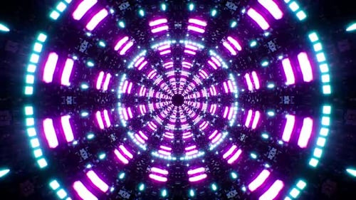 Abstract Purple Light Mechanic Tunnel 4K Loop