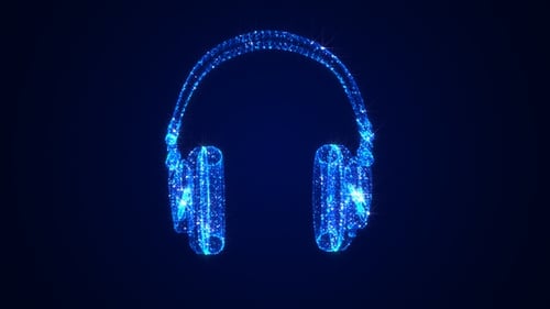 Futuristic Particle Headphones Digital Animation