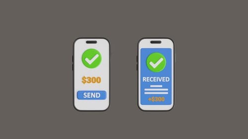 Smartphone Money Transfer Animation