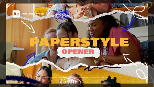 Dynamic Paper Style Opener with Modern Typography and Scribbles