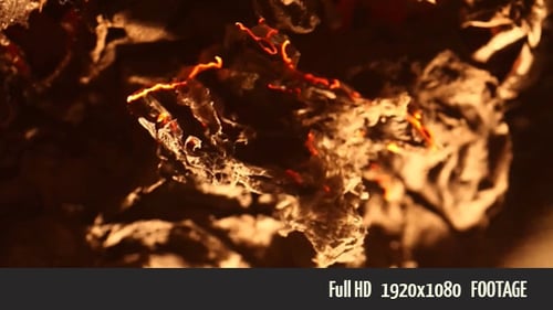 Close Up of Glowing Embers and Smoke