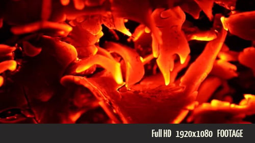 Glowing, Burning Red Hot Embers