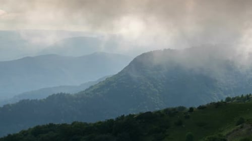 Timelapse of Clouds Over Mountain Tops in Bulgaria