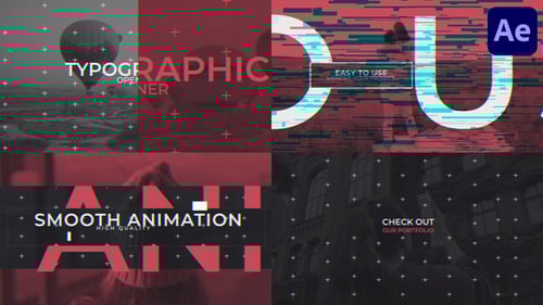 Fast Glitch Typography Intro with Digital Distortion Effects