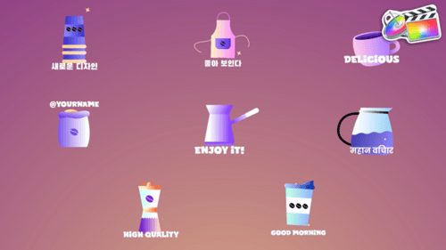 Coffee House Icons And Titles for FCPX