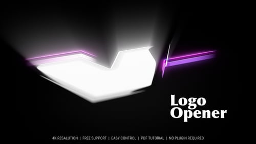 Futuristic Neon Glow Logo Reveal Intro Animation