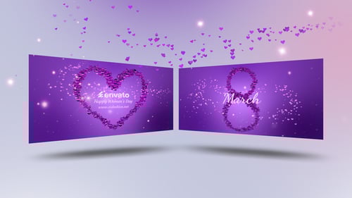 Elegant Women's Day Opener with Sparkling Hearts and Symbols