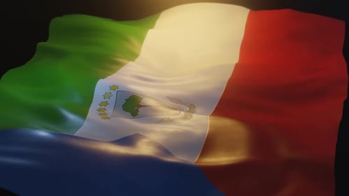 Realistic Waving Equatorial Guinea National Flag Animation