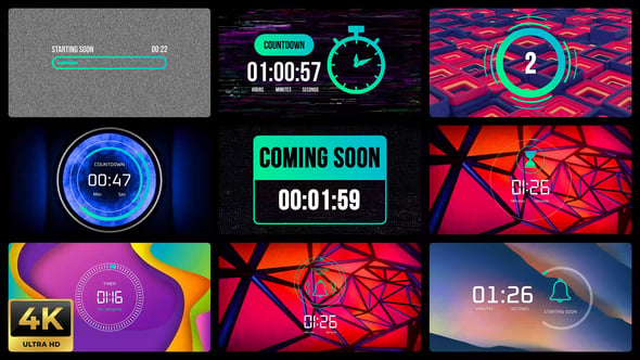 Modern Countdown Timer UI for Upcoming Events and Streams, Elements ft ...