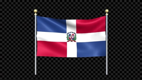 Waving Dominican Republic Flag Animation