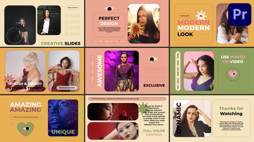 Modern Fashion Lookbook Slideshow for Creative Content