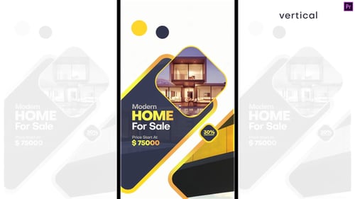 Modern Real Estate Vertical Ad with Dynamic Geometric Graphics