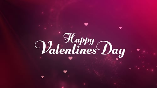 Romantic Valentine's Day Intro with Glowing Hearts and Particles