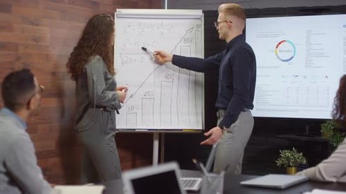 Business Presentation Meeting in Modern Office