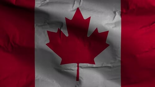 Realistic Waving Canadian Flag Loop Background