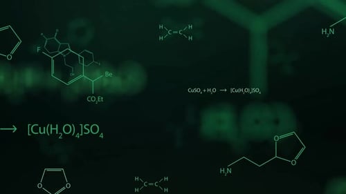Futuristic Animated Chemical Structures Loop Background