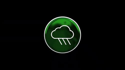 3D Glossy Rotating Rainy Cloud Weather Icon