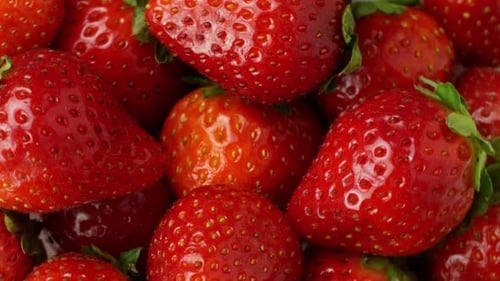 Close Up View of Ripe Red Strawberries