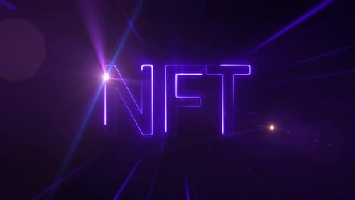 Neon NFT Title Reveal with Futuristic Light Rays