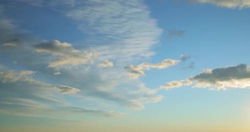 Timelapse of the Blue Sky Moving Clouds Background
